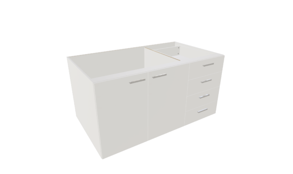 BALCÃO 4 GAVETAS COM 2 PORTAS VERTICAIS M95 "MEDIDAS  MÁXIMAS E MÍNIMAS" - Imagem 9