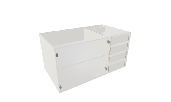 BALCÃO 4 GAVETAS COM 2 PORTAS VERTICAIS M95 "MEDIDAS  MÁXIMAS E MÍNIMAS" - Imagem 8