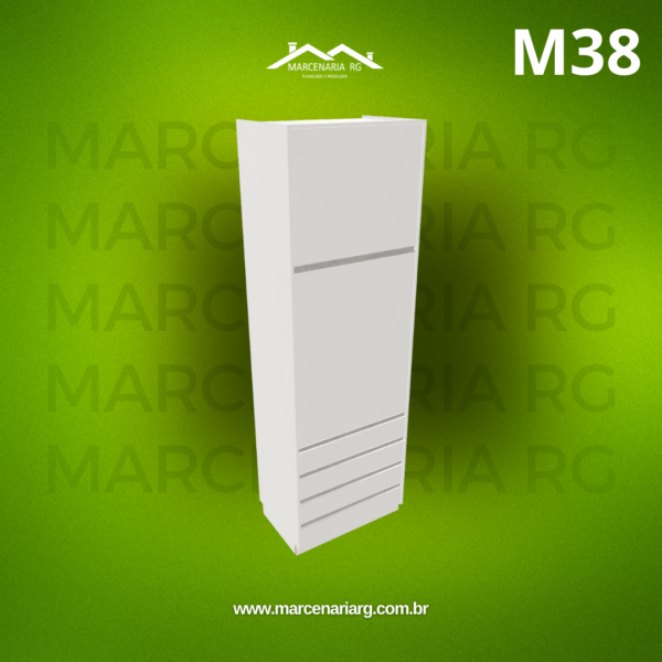 TORRE QUENTE 2 PORTAS VERTICAIS 4 GAVETAS M38 "MEDIDAS  MÁXIMAS E MÍNIMAS"