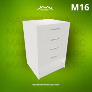 CÔMODA 4 GAVETAS HORIZONTAIS COM NICHO INFERIOR M16