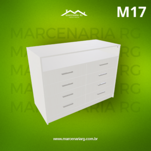CÔMODA DUPLA 8 GAVETÕES HORIZONTAIS NICHO M17 "MEDIDAS  MÁXIMAS E MÍNIMAS"