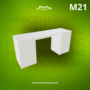 MESA COM 2 ARMÁRIOS COM PORTAS VERTICAIS LADO DIREITO E ESQUERDO  M21  "MEDIDAS  MÁXIMAS E MÍNIMAS"