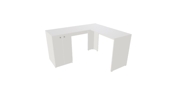 MESA EM L COM ARMÁRIO DE 2 PORTAS LADO ESQUERDO OU DIREITO M30 "MEDIDAS  MÁXIMAS E MÍNIMAS" - Imagem 3