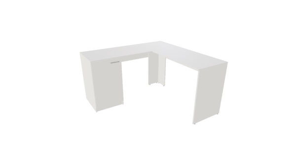 MESA EM L COM ÁRMARIO 1 PORTA  ESQUERDO OU DIREITO VERTICAL M29  "MEDIDAS  MÁXIMAS E MÍNIMAS" - Imagem 2