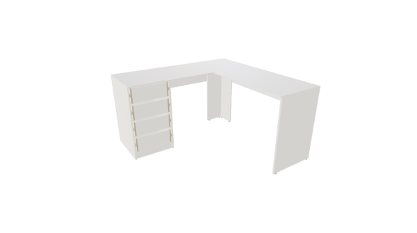 MESA COM 1 GAVETEIRO DE 4 GAVETAS DE  1 LADO ESQUERDO OU DIREITO M31 "MEDIDAS  MÁXIMAS E MÍNIMAS" - Imagem 4