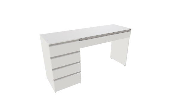 MESA COM 1 GAVETEIRO  DE 4 GAVETAS 2 GAVETAS HORIZONTAIS LADO ESQUERDO OU DIREITO M24  "MEDIDAS  MÁXIMAS E MÍNIMAS" - Imagem 10