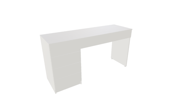 MESA COM 1 GAVETEIRO  DE 4 GAVETAS 2 GAVETAS HORIZONTAIS LADO ESQUERDO OU DIREITO M24  "MEDIDAS  MÁXIMAS E MÍNIMAS" - Imagem 5
