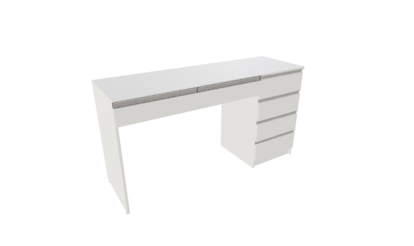 MESA COM 1 GAVETEIRO  DE 4 GAVETAS 2 GAVETAS HORIZONTAIS LADO ESQUERDO OU DIREITO M24  "MEDIDAS  MÁXIMAS E MÍNIMAS" - Imagem 3